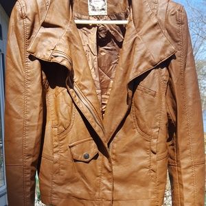 Brown Faux Leather Jacket